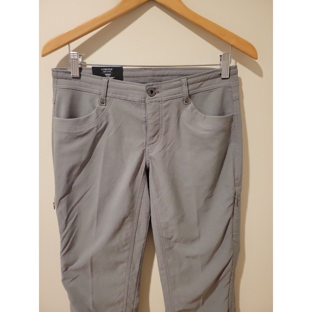NWT Kuhl Trekr Pants Women's 4 Short Stone Gray Stretch Hiking Travel Cinch Hem - Picture 3 of 11